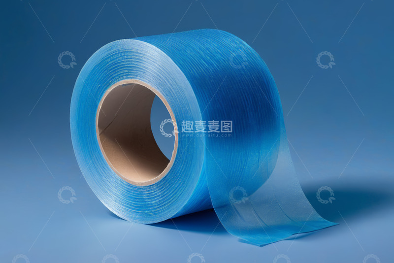 高清大图下载【趣麦麦图】蓝色胶带卷静物特写