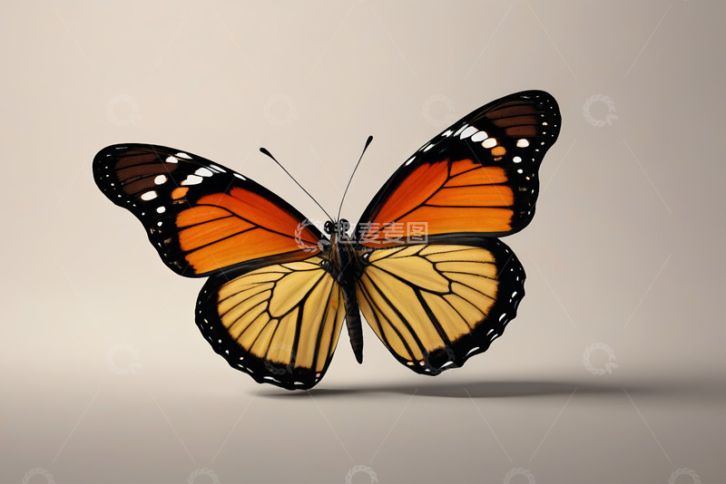 高清大图下载【趣麦麦图】橙色蝴蝶特写