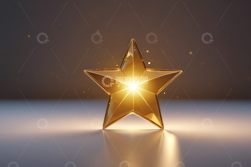 高清大图下载【趣麦麦图】金色五角星发光装饰素材