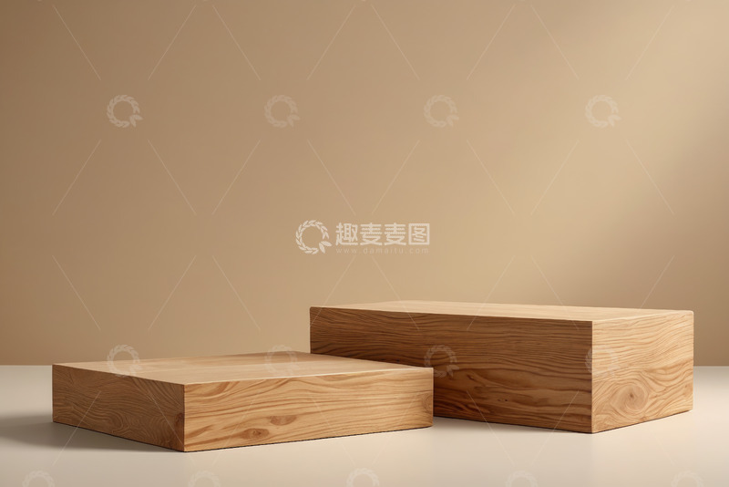 高清大图下载【趣麦麦图】木质展示台静物场景