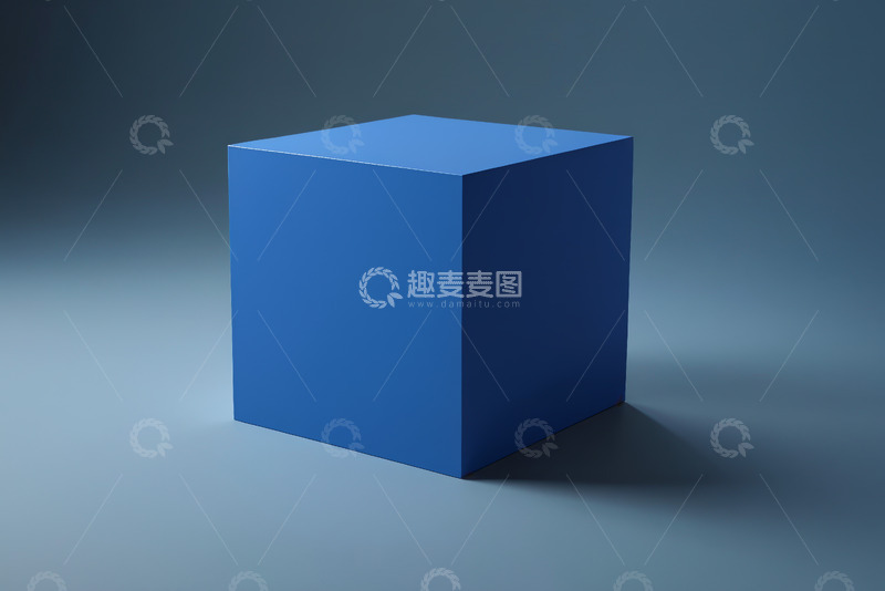 高清大图下载【趣麦麦图】蓝色立方体抽象设计素材