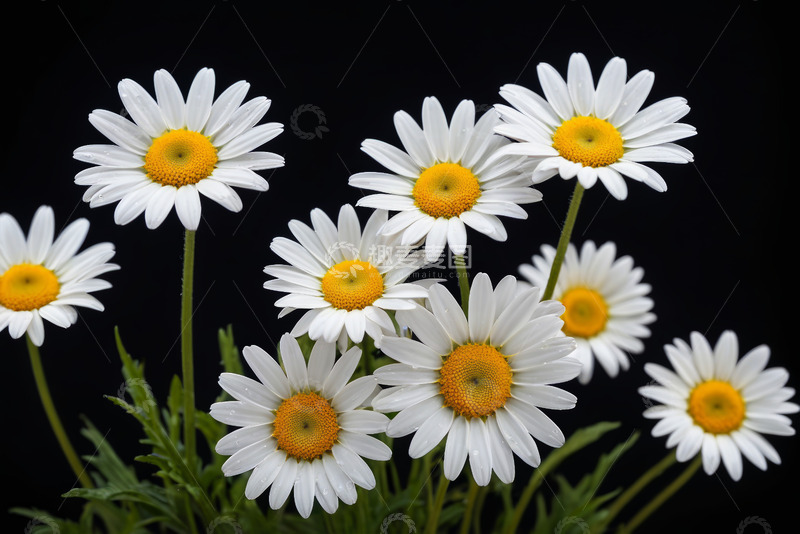 高清大图下载【趣麦麦图】白色雏菊花卉特写