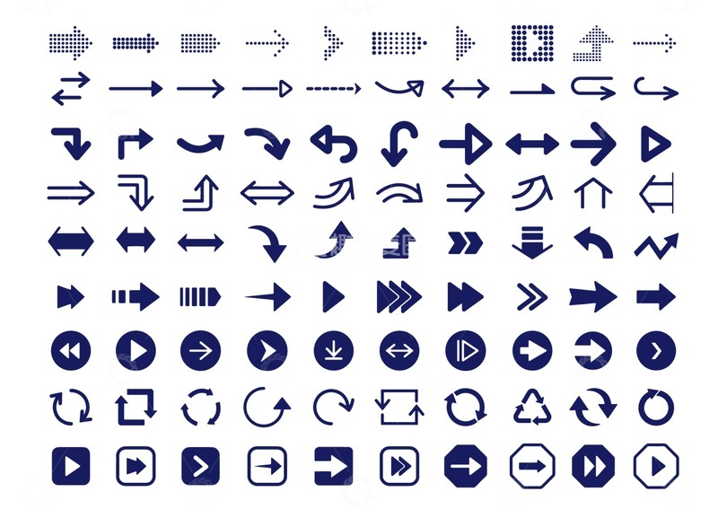 源文件下载【趣麦麦图】箭头图标集合矢量素材
