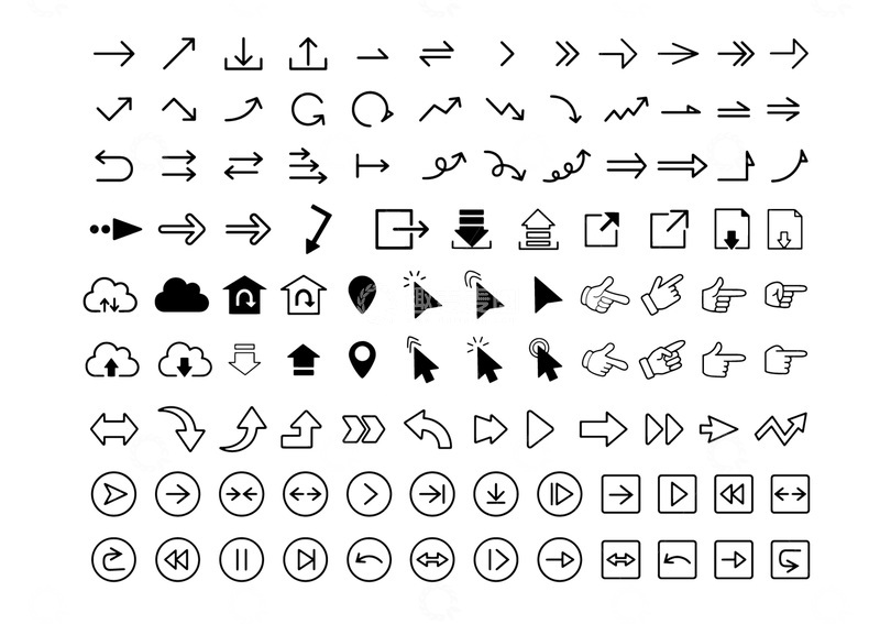 源文件下载【趣麦麦图】简约箭头图标设计素材集