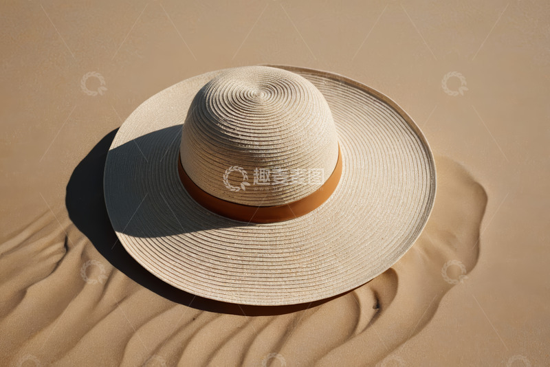 高清大图下载【趣麦麦图】沙漠中的宽边草帽