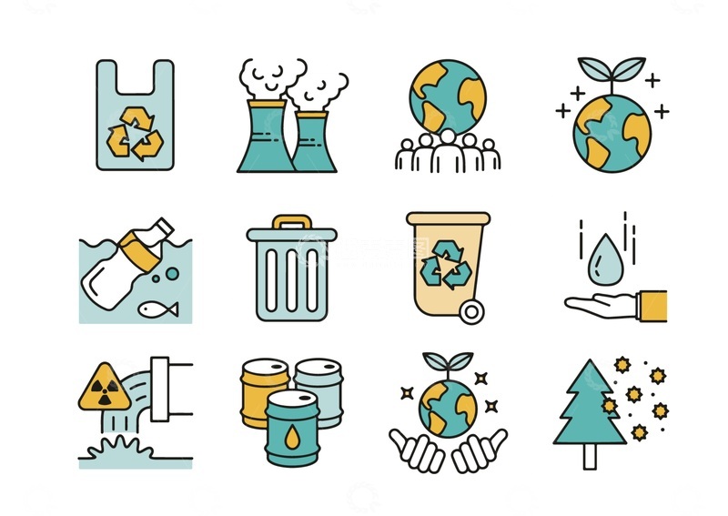 源文件下载【趣麦麦图】环保主题插画图标设计素材