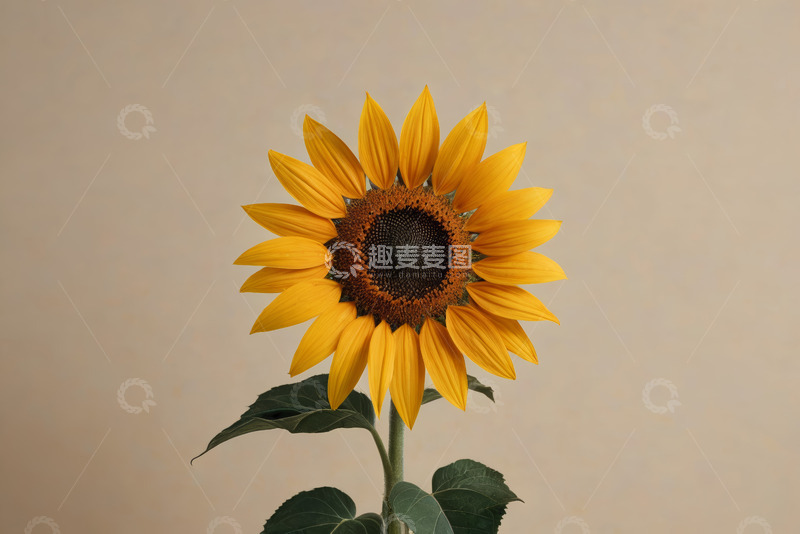 高清大图下载【趣麦麦图】单株向日葵特写