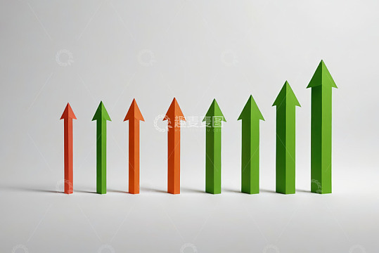 彩色箭头增长趋势图