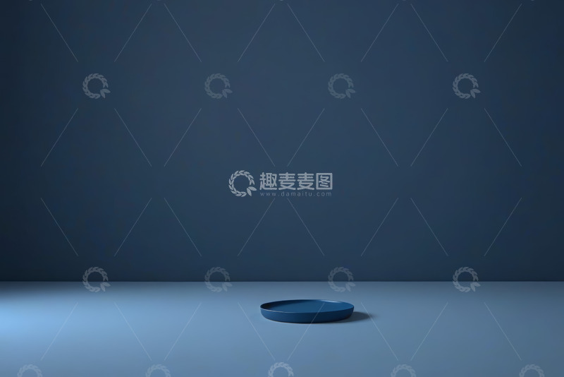 高清大图下载【趣麦麦图】蓝色背景下的简约圆盘