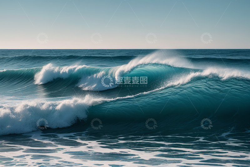 高清大图下载【趣麦麦图】海景蓝色海浪自然景观