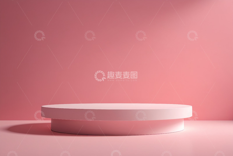 高清大图下载【趣麦麦图】粉色背景圆形产品展示台