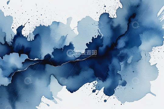蓝色水墨风格抽象背景素材