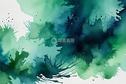 青绿色水彩墨点背景素材