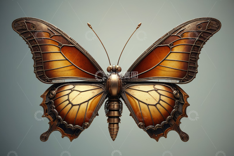 高清大图下载【趣麦麦图】机械蝴蝶特写