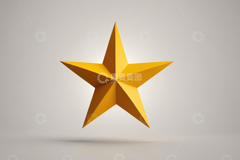 高清大图下载【趣麦麦图】立体黄色五角星图标