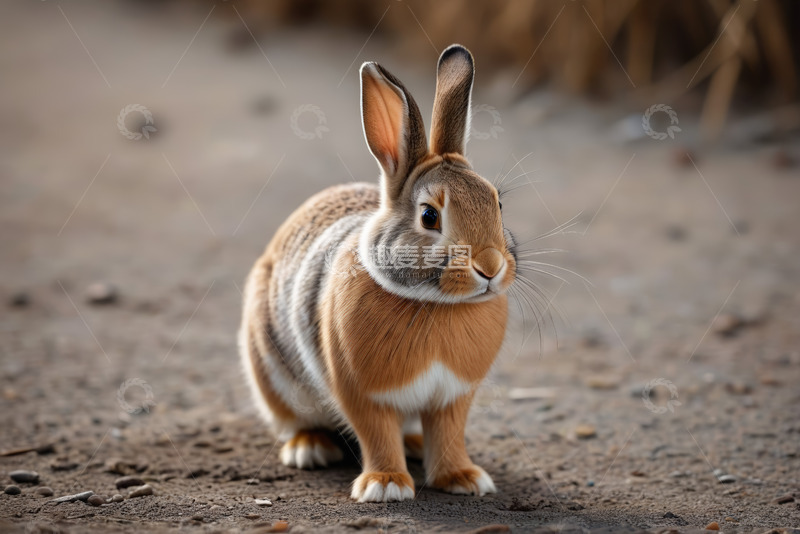高清大图下载【趣麦麦图】户外可爱兔子特写