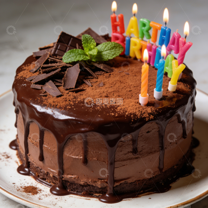 高清大图下载【趣麦麦图】巧克力生日蛋糕