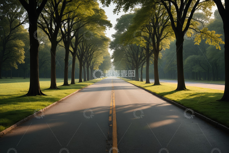高清大图下载【趣麦麦图】林荫道路自然风光景象