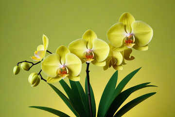 黄色蝴蝶兰特写