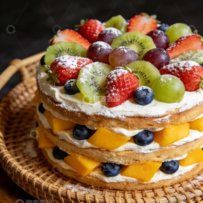 高清大图下载【趣麦麦图】夹心水果蛋糕