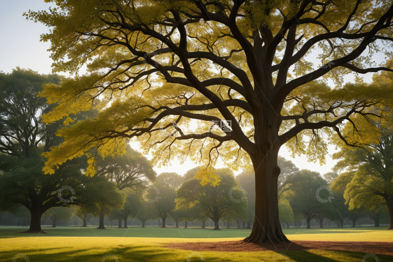 高清大图下载【趣麦麦图】公园中高大茂盛的树木