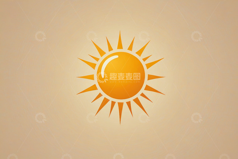 高清大图下载【趣麦麦图】简约风格黄色太阳图案