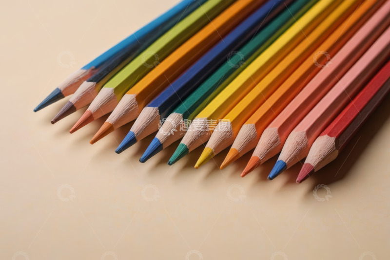 高清大图下载【趣麦麦图】彩色铅笔微距特写