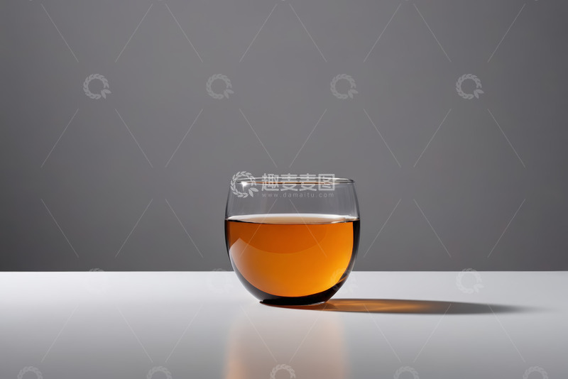 高清大图下载【趣麦麦图】玻璃杯中装着的茶色饮料
