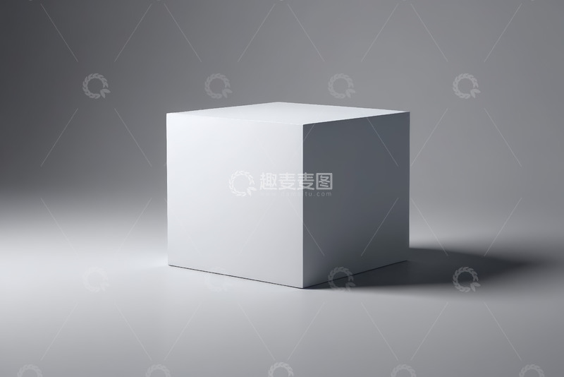 高清大图下载【趣麦麦图】白色立方体产品展示素材