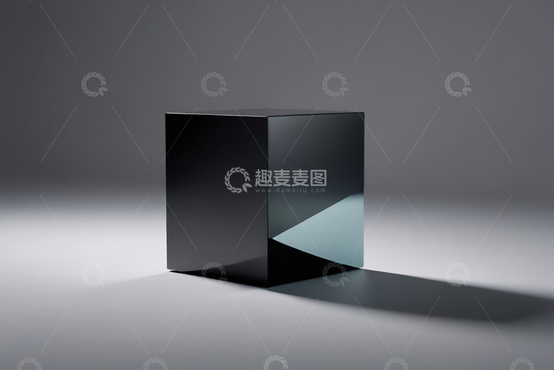 高清大图下载【趣麦麦图】黑色立方体产品展示