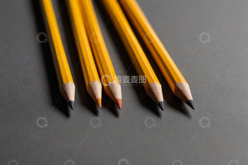 高清大图下载【趣麦麦图】-多支彩色铅笔微距特写