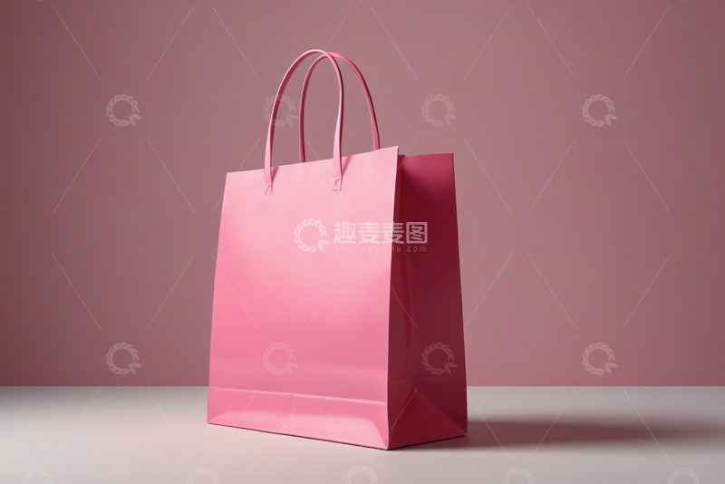 高清大图下载【趣麦麦图】粉色购物袋特写