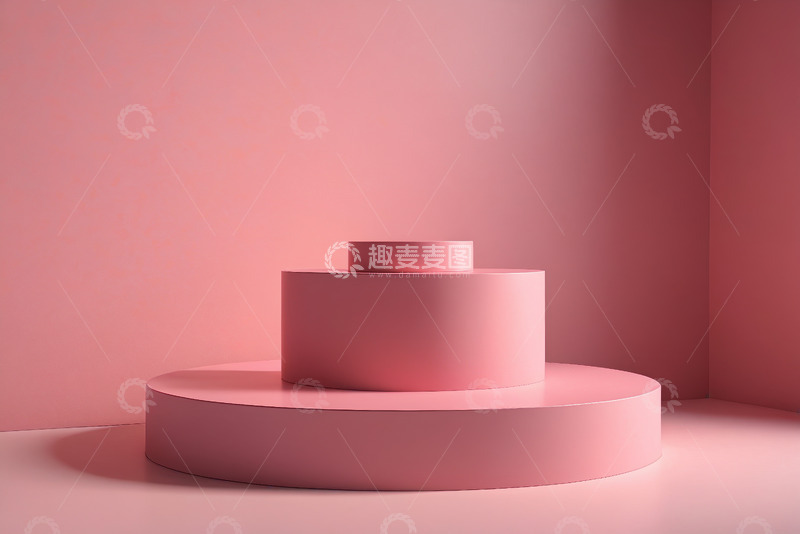 高清大图下载【趣麦麦图】粉色多层展示台背景素材