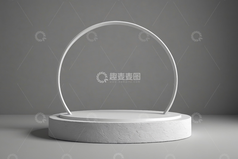 高清大图下载【趣麦麦图】白色圆形展示台模型