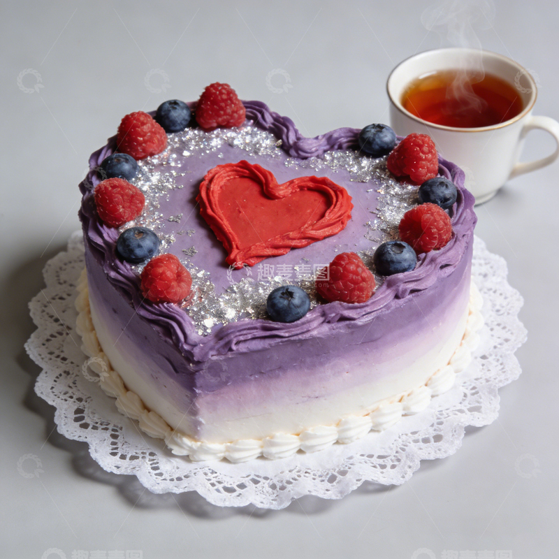高清大图下载【趣麦麦图】心型生日蛋糕