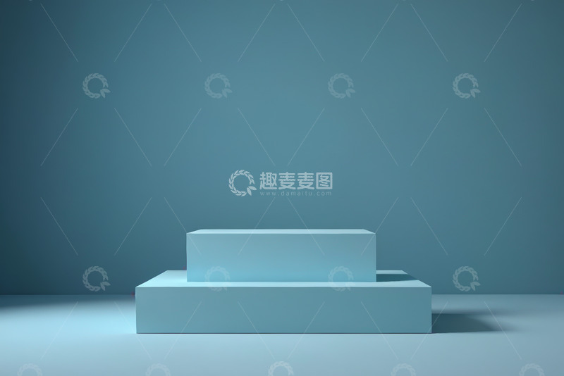 高清大图下载【趣麦麦图】浅蓝色立体展示台