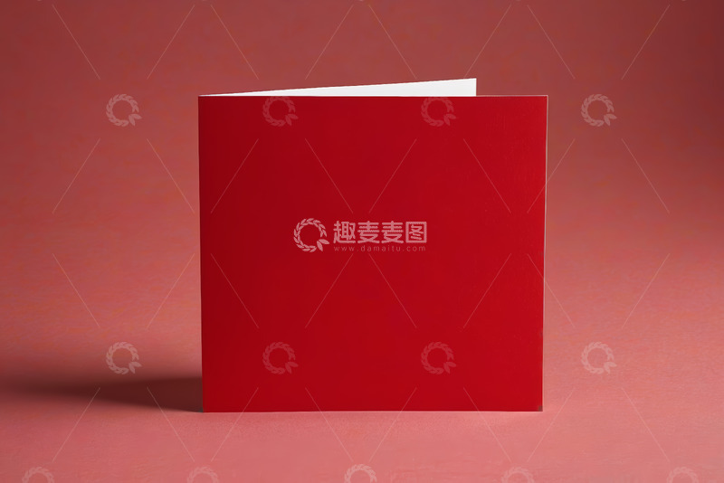 高清大图下载【趣麦麦图】红色空白折纸展示
