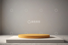 简约背景中的圆形展示台