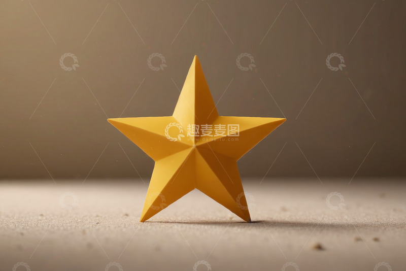 高清大图下载【趣麦麦图】黄色五角星模型特写