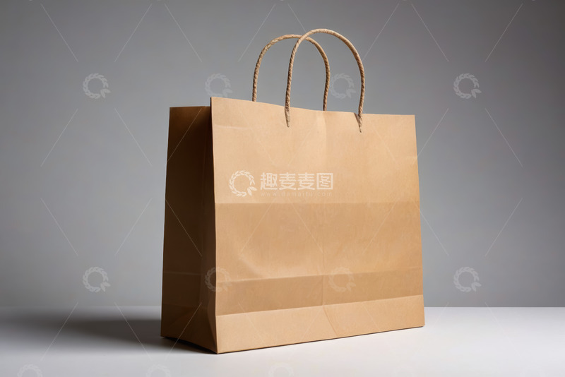 高清大图下载【趣麦麦图】棕色纸质购物袋特写