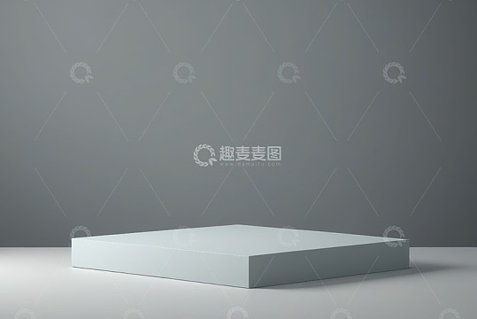 灰色背景下的白色展示台