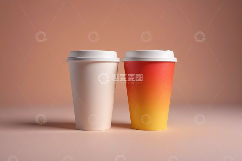 高清大图下载【趣麦麦图】两纸杯特写展示