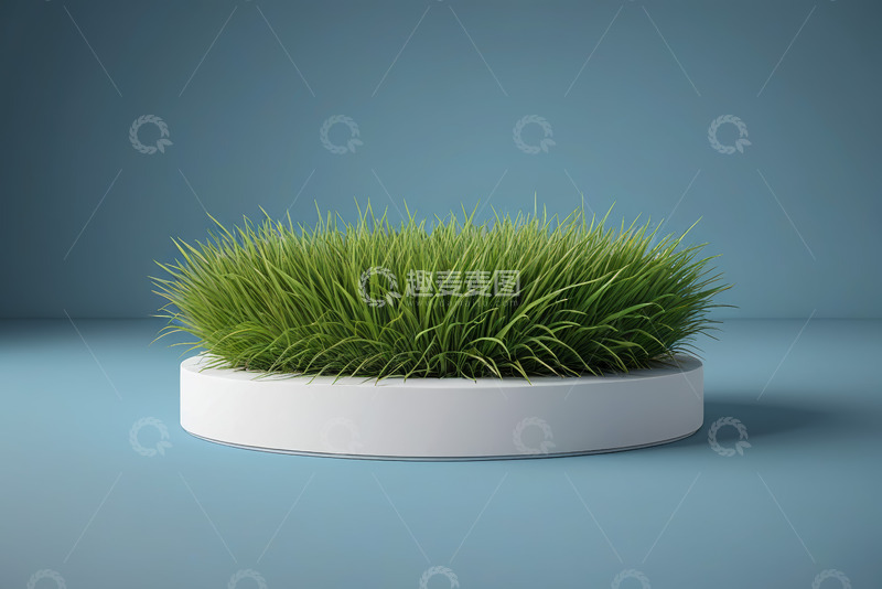 高清大图下载【趣麦麦图】白色底座上的绿色草丛