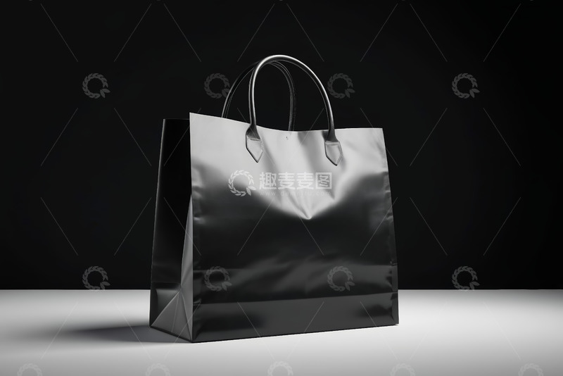 高清大图下载【趣麦麦图】黑色手提包电商产品静物展示
