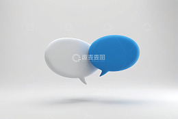 蓝白对话气泡素材