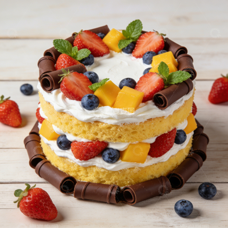 高清大图下载【趣麦麦图】水果蛋糕多层