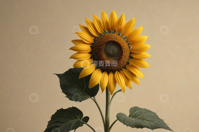 高清大图下载【趣麦麦图】单株向日葵特写