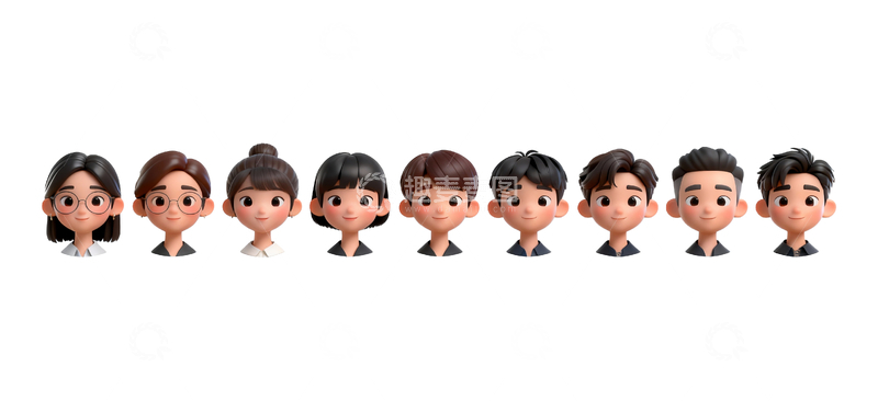 源文件下载【趣麦麦图】3d建模卡通人物头像23