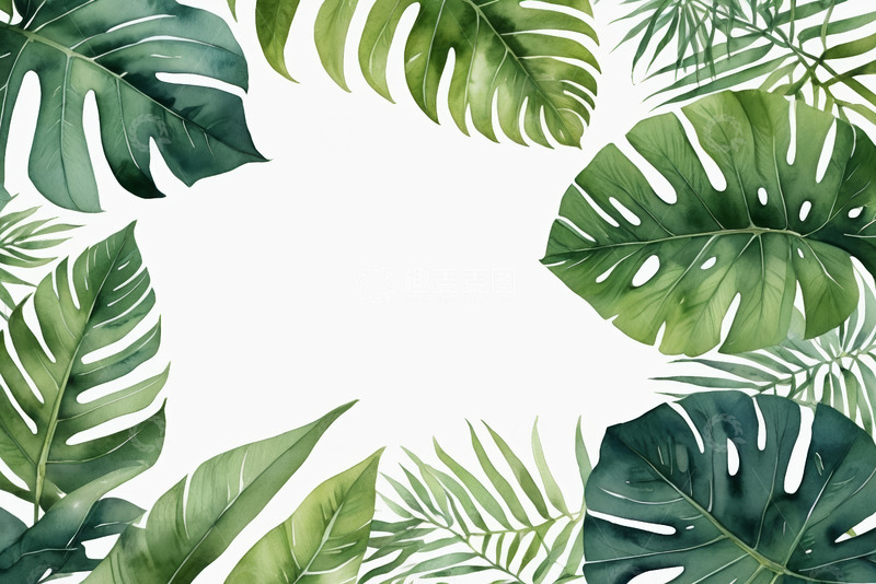 高清大图下载【趣麦麦图】绿色植物边框装饰素材