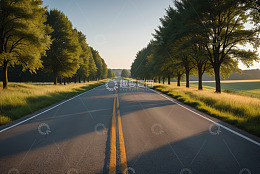 乡间林荫道路自然风光